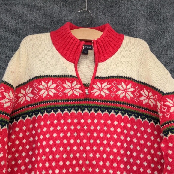 Lands' End Men's 1/4 Zip Pullover Knit Sweater Multicolor XL 46-48 Fair Isle - Picture 3 of 13